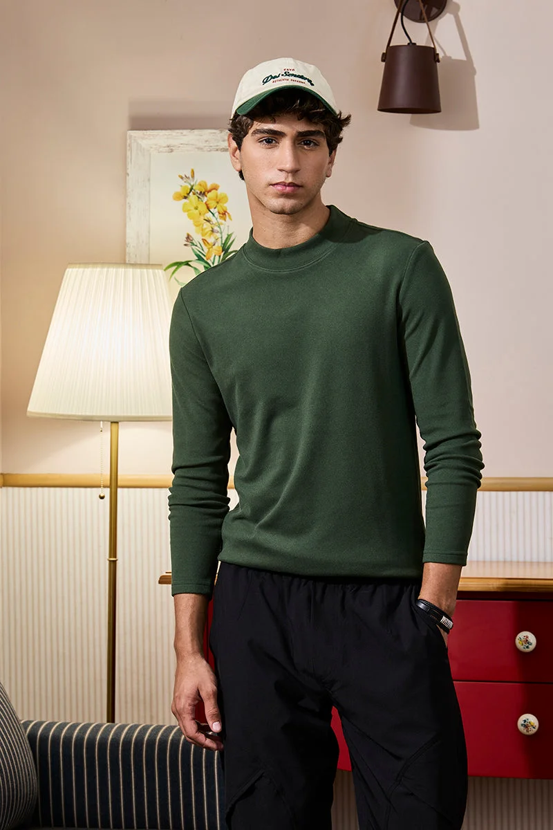 SNITCH Solid Stretch Slim Fit Sweater