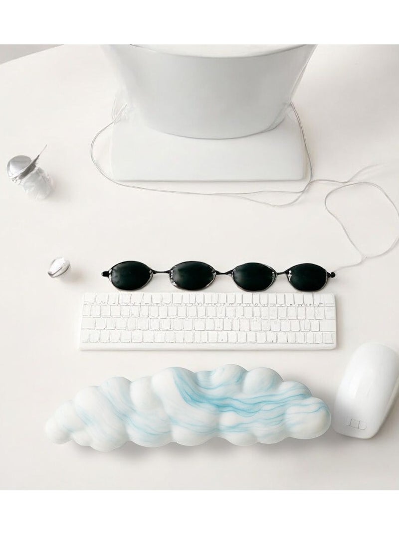 Cloud shape Memory Foam  Keyboard Wrist Rest Pad  Support for Easy Typing and Wrist Pain Relief - Image 1