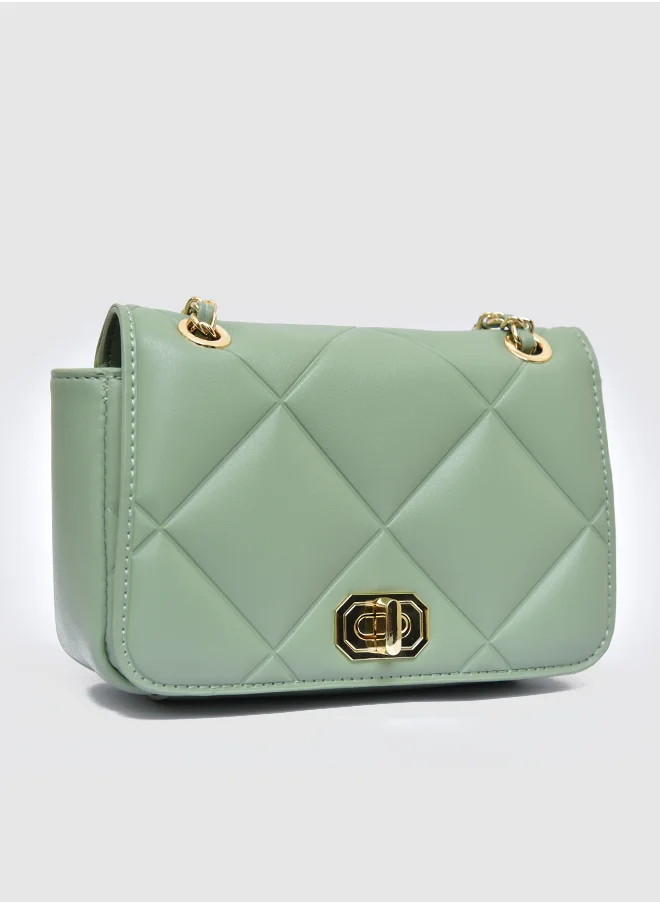 Vincci Quilted Shoulder Bag With Chain