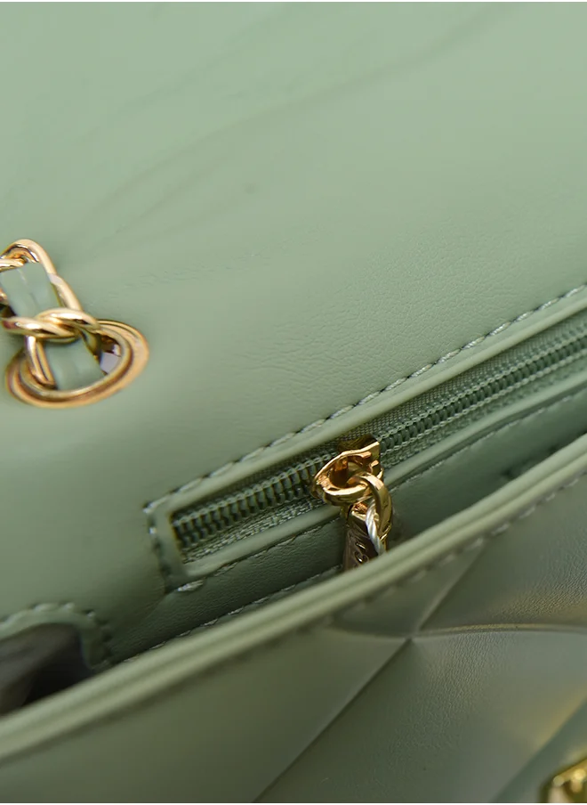 Vincci Quilted Shoulder Bag With Chain