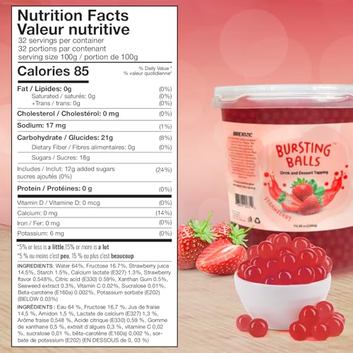 BREXONIC Strawberry Boba Pearls, Strawberry Popping Boba Bursting Boba, Strawberry Bubble Tapioca Pearls For Bubble Tea (Strawberry, 7 LB 1 Pack) - Image 3