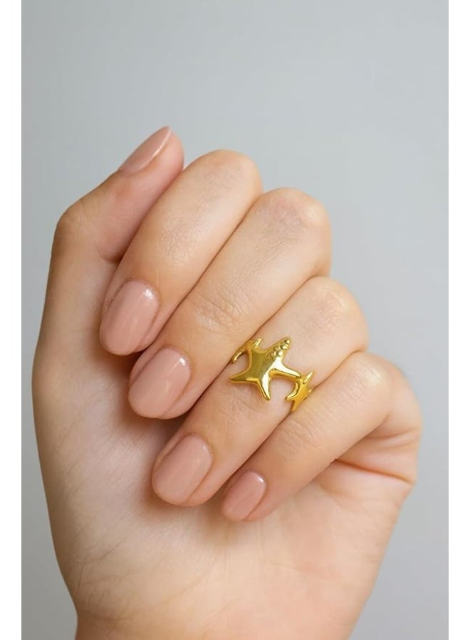 Feminine ring with three stars that allows for an attractive hand touch. Code 01011 - Image 2