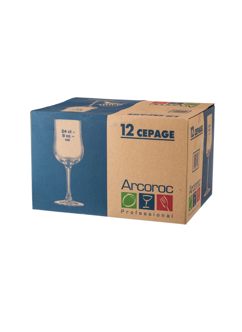 ARCOROC - Juice glasses for occasions and welcome receptions,12 pieces, made of clear glass, with a capacity of 240 ml - Image 1