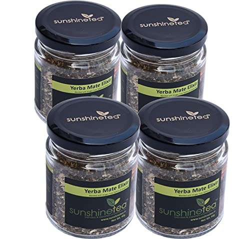 Sunshine Tea Yerba Mate Elixir ÔøΩ 40gm Tea JAR (Set of 4 Jar's) Blended with Ginger, Tulsi, Saffron & Green Tea - Image 1