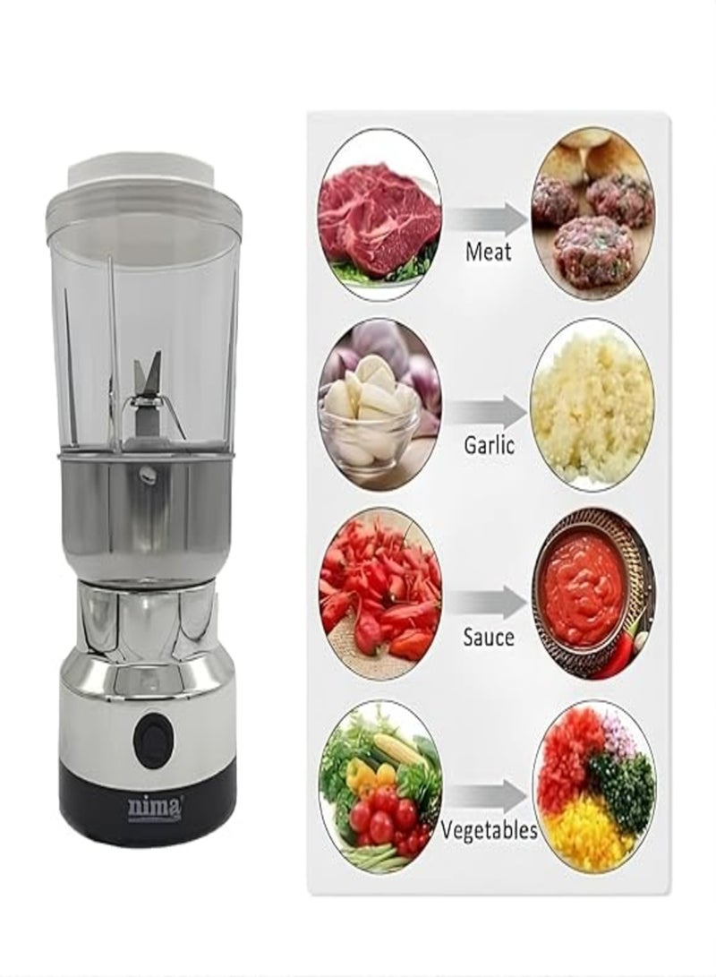 نعمة مطحنة قهوة نيما المزدوجة، مطحنة التوابل والمكسرات والحبوب والفاصوليا، خلاط ذكي متعدد الوظائف، مطحنة طعام صغيرة، حبوب كهربائية منزلية، خلاط حبوب، مطحنة - ألوان متعددة - Image 5