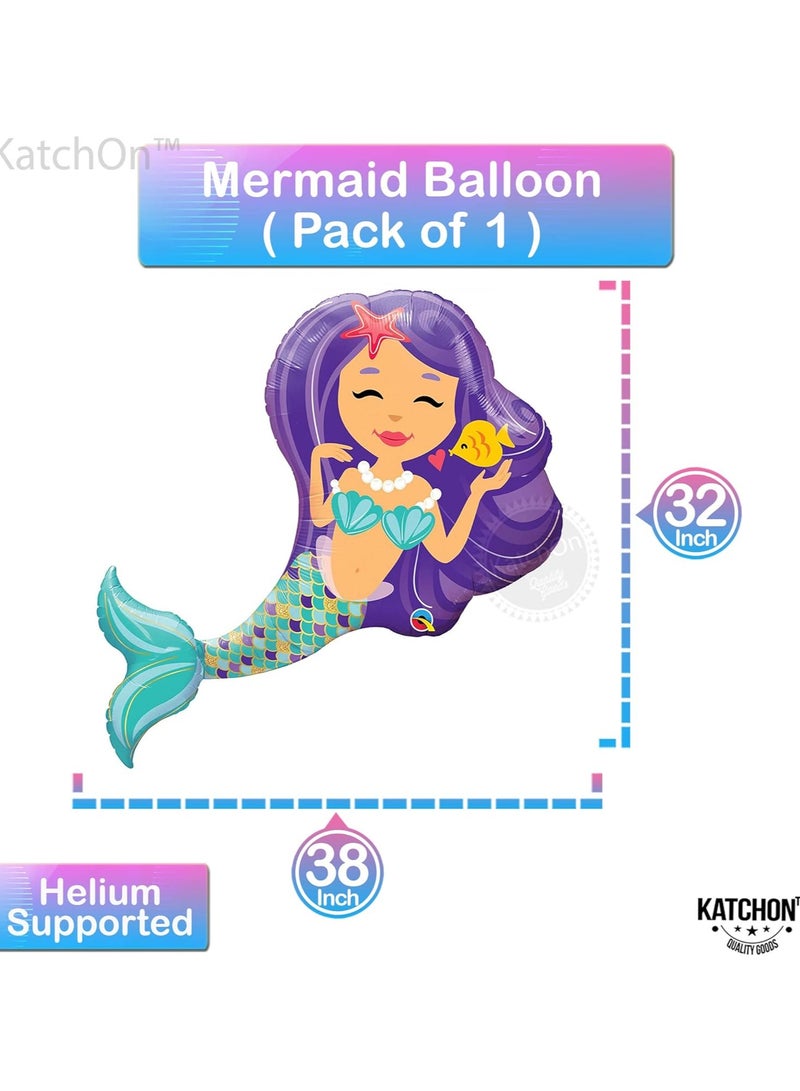 KATCHON Colorful Mermaid Balloons for Birthday Party Pack of 5 - Image 4