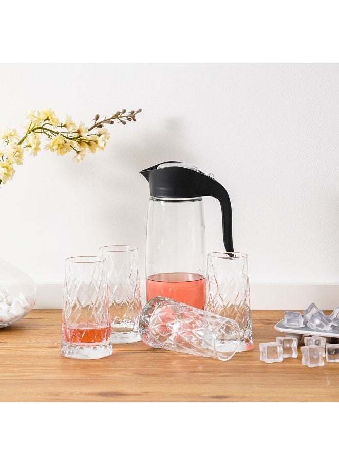 DANUBE HOME Danube Home Qlux Amfora Oval Pitcher 1600Ml Stylish And Durable Glass Pitcher Ideal For Serving Water Juices Or Beverages Perfect For Home Parties Or Special Occasions Black 15x10x29Cm  - Image 4
