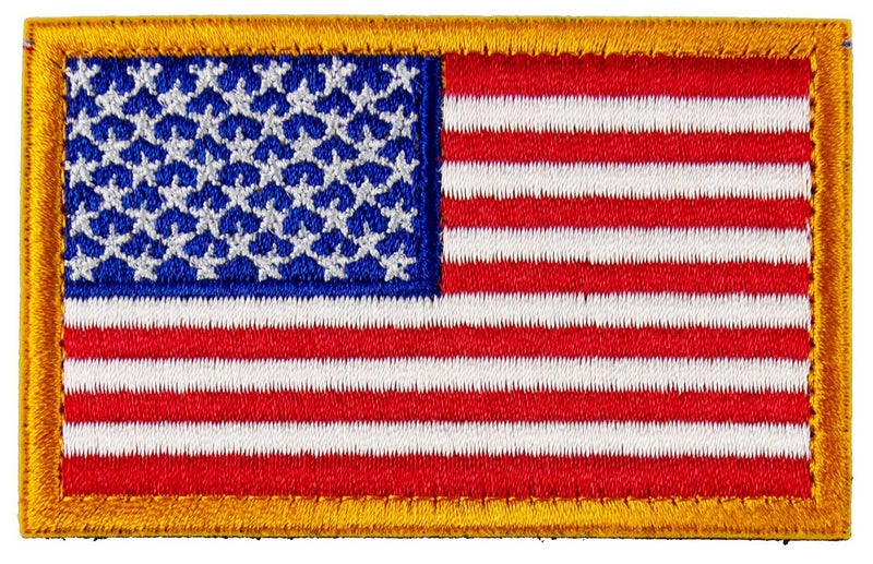 Tactical Patches of USA US American Flag with Hook and Loop for Backpacks Caps Hats Jackets Pants Rectangular Military Army Uniform Emblems Size 3x2 Inches