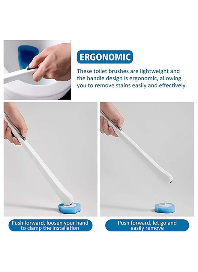 SKY-TOUCH Toilet Bowl Cleaning Brush Disposable Brush Head with 16 Refills Dissolving Wand Replacement Sponge Soft Cleaner Brush for Bathroom Cleaning  - Image 2