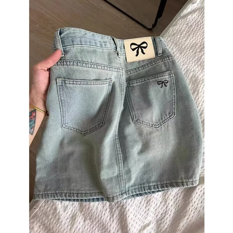 Plus Size Vintage American Style Denim Skirt Women'S Summer Chubby Girl Loose Slimming High Waist All-Match Hip A- Line Skirt - Image 1