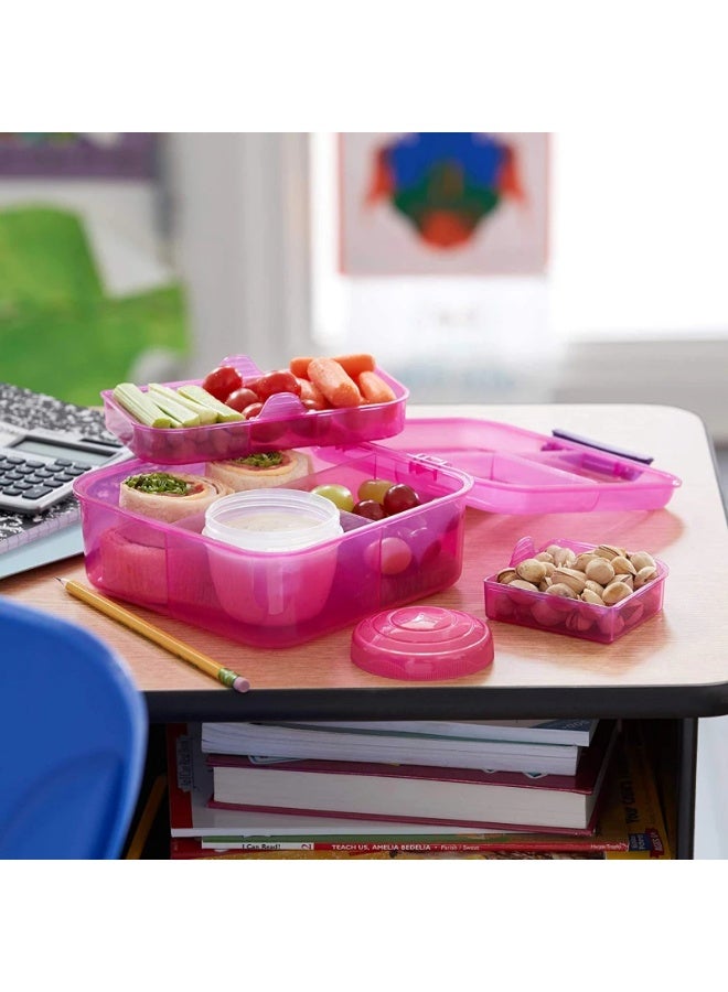sistema 1.25L Bento Cube Lunch Box - Pink  - Image 1