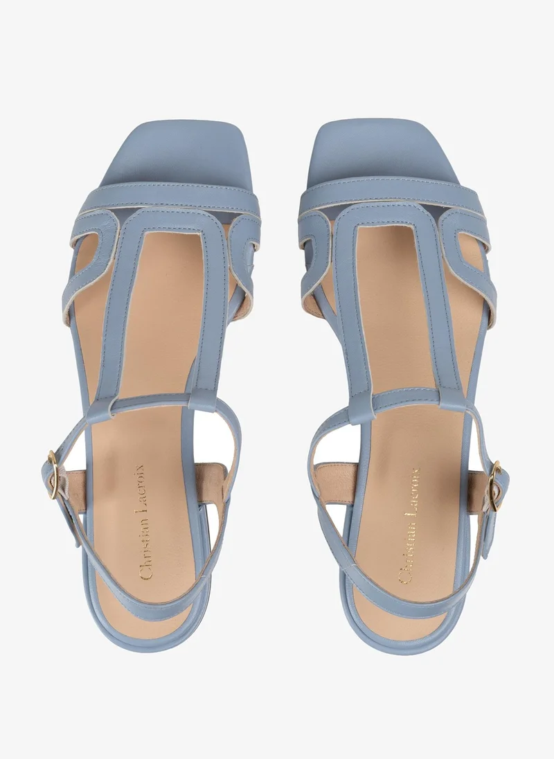 Christian Lacroix Christian Lacroix Women's Leather Flat Sandals - Light Blue