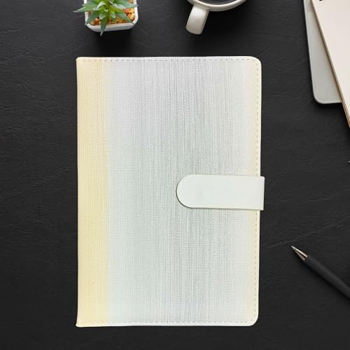 Schmick White Gradient A5 Journal Notebook Diary for Men Women Girls Boys | Office Journal Diary Notebook with Magnetic Flip Lock (200 Ruled Pages, 6 x 8.5 Inches, 80 GSM) (Gradient White) - Image 1