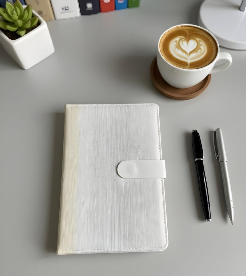 Schmick White Gradient A5 Journal Notebook Diary for Men Women Girls Boys | Office Journal Diary Notebook with Magnetic Flip Lock (200 Ruled Pages, 6 x 8.5 Inches, 80 GSM) (Gradient White) - Image 5