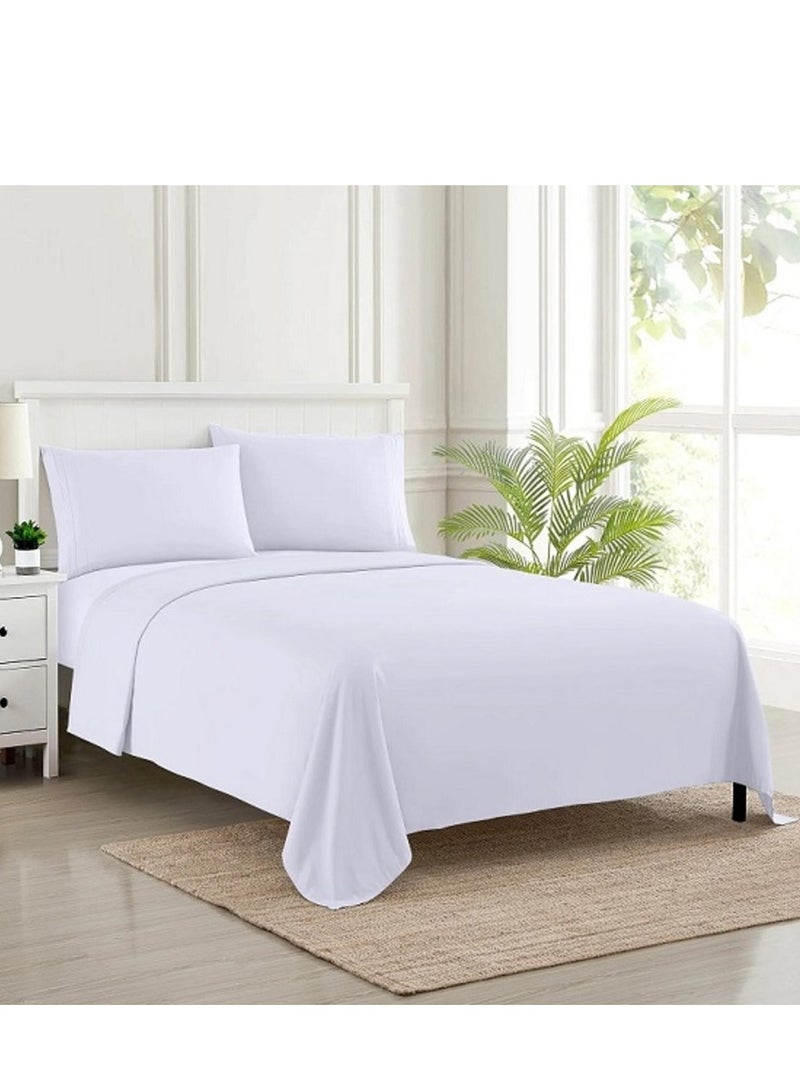 نيوفالييتو طقم سرير فاخر مقاس 160x200 كوين 100% من القطن الطبيعي طويل التيلة 300TC، ملاءة مثبتة قطعة واحدة، ملاءة مسطحة واحدة، قطعتان من أغطية الوسائد، تهوية ناعمة وأفضل - Image 4