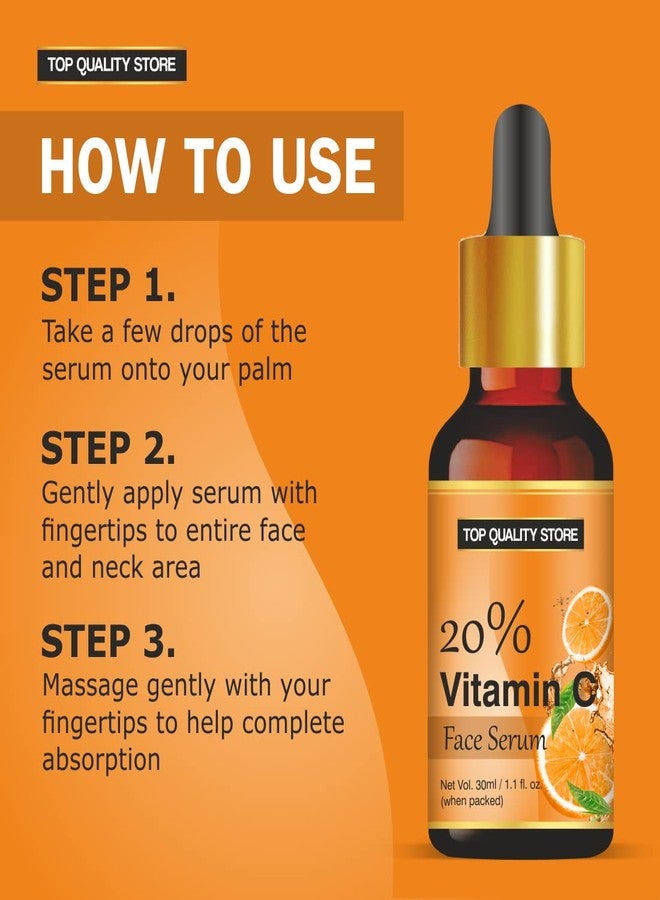 TQS 20% Vitamin C Fairness Serum and Under Eye Cream Set, 30ml Serum with Dropper, 50g Cream with Cucumber & Tomato Extract - Image 4