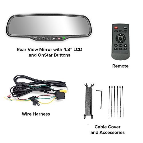 Master Tailgaters 10.5" OEM Rear View Mirror with 4.3" LCD Screen + OnStar Buttons for Existing Wiring | Rearview Universal Fit | Auto Adjusting Brightness LCD | Anti Glare | Full Mirror Replacement - Image 3