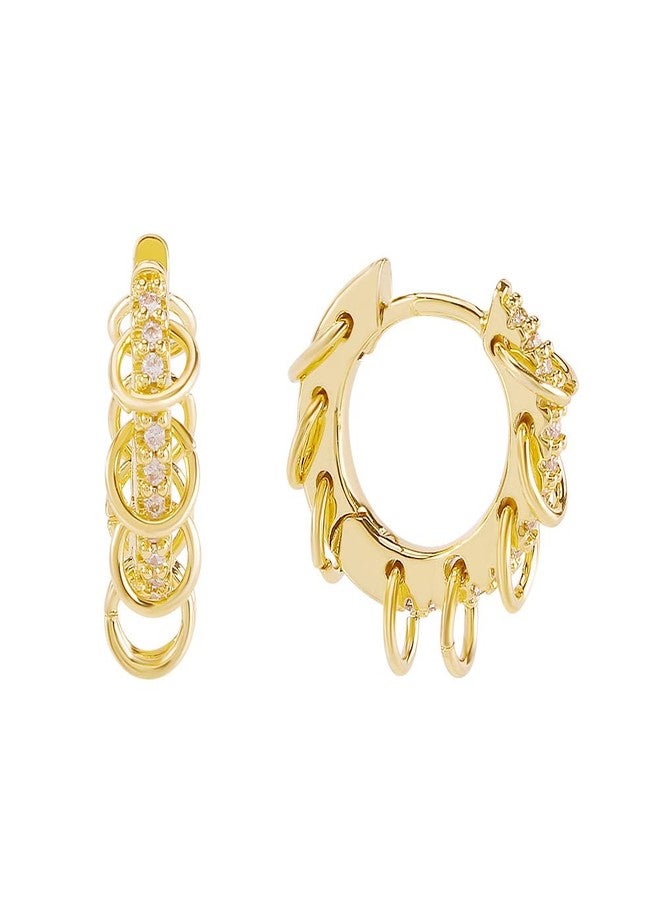 YAZILIND Women's Hoop Earring Circle Ring shape Pendant Rhinestone Earrings Female Birthday Party Jewelry(#1) - Image 1