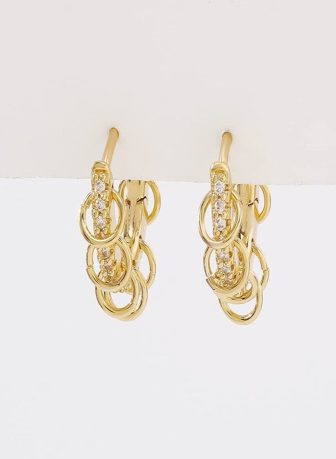 YAZILIND Women's Hoop Earring Circle Ring shape Pendant Rhinestone Earrings Female Birthday Party Jewelry(#1) - Image 2