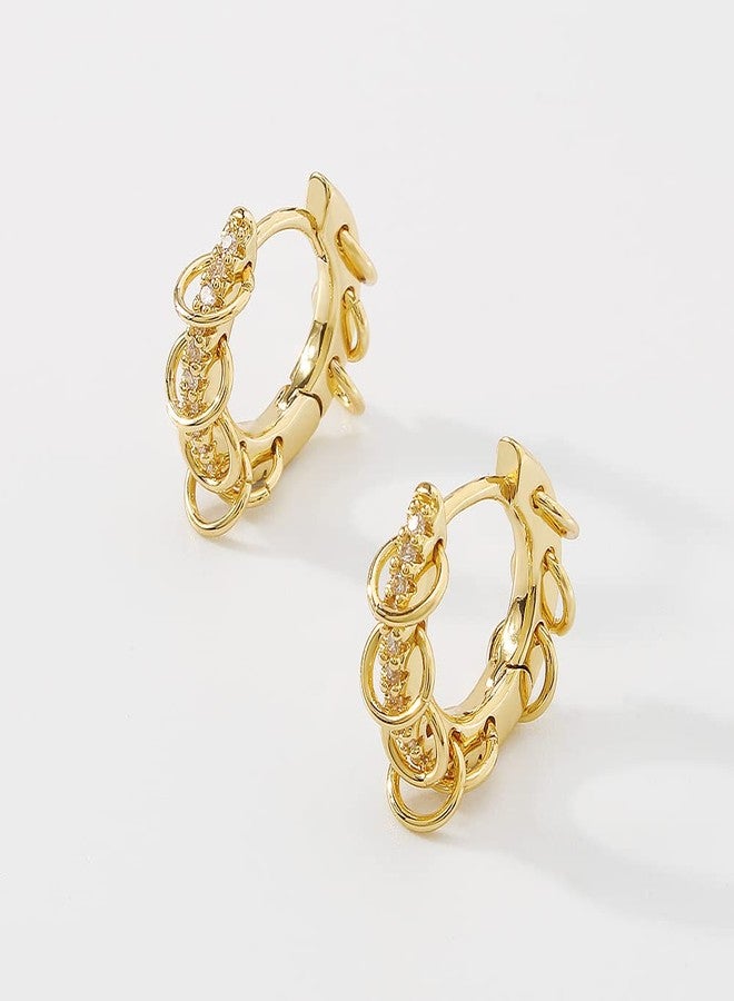 YAZILIND Women's Hoop Earring Circle Ring shape Pendant Rhinestone Earrings Female Birthday Party Jewelry(#1) - Image 3