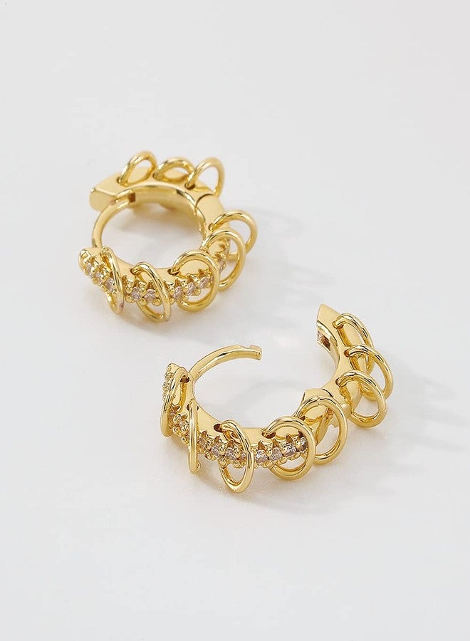 YAZILIND Women's Hoop Earring Circle Ring shape Pendant Rhinestone Earrings Female Birthday Party Jewelry(#1) - Image 4