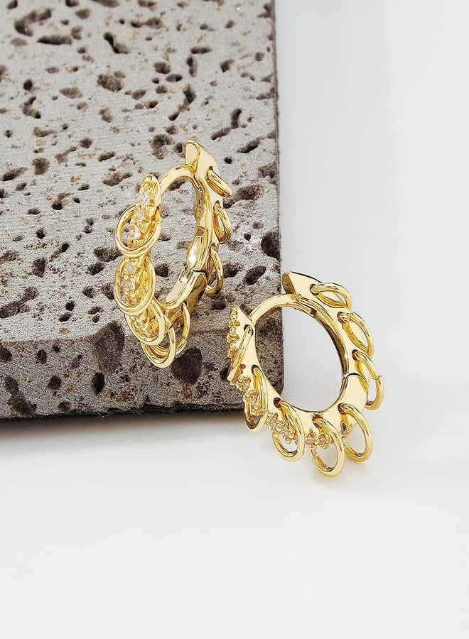 YAZILIND Women's Hoop Earring Circle Ring shape Pendant Rhinestone Earrings Female Birthday Party Jewelry(#1) - Image 5