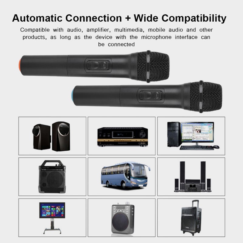 Wireless Handheld Mic: 30-100M Range Anti-Interference Stable Signal - Clear Sound High-Quality Filter System Universal VHF Microphone for Family KTV Parties Speeches Business Meetings - Image 3
