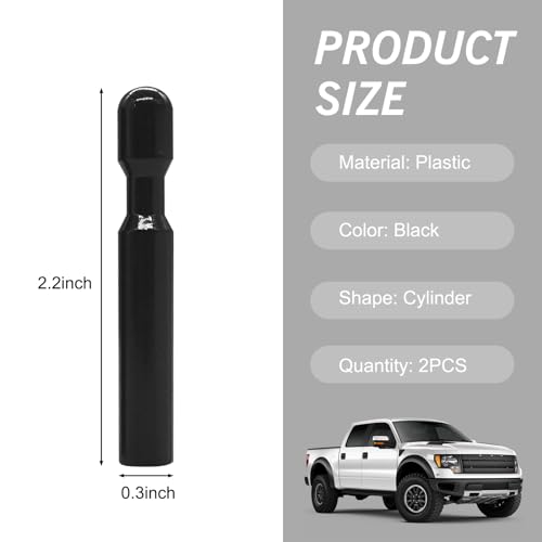 Flygun 2 PCS Car Door Lock Knobs, Waterproof Plastic Vehicle Pull Control Knob Post, Automotive Door Lock Pull Pin Replacement, Compatible with Ford F150 Explorer Taurus (Black) - Image 2