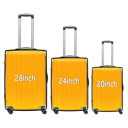 Fancy Walas Combo Pack of 3 Zipper Clear PVC Trolley Cover Protector, Waterproof Dustproof Suitcase Cover Case for Wheeled Luggage Trolley Protective Cover (Black Combo of 3, 20inch, 24inch, 28inch) - Image 1
