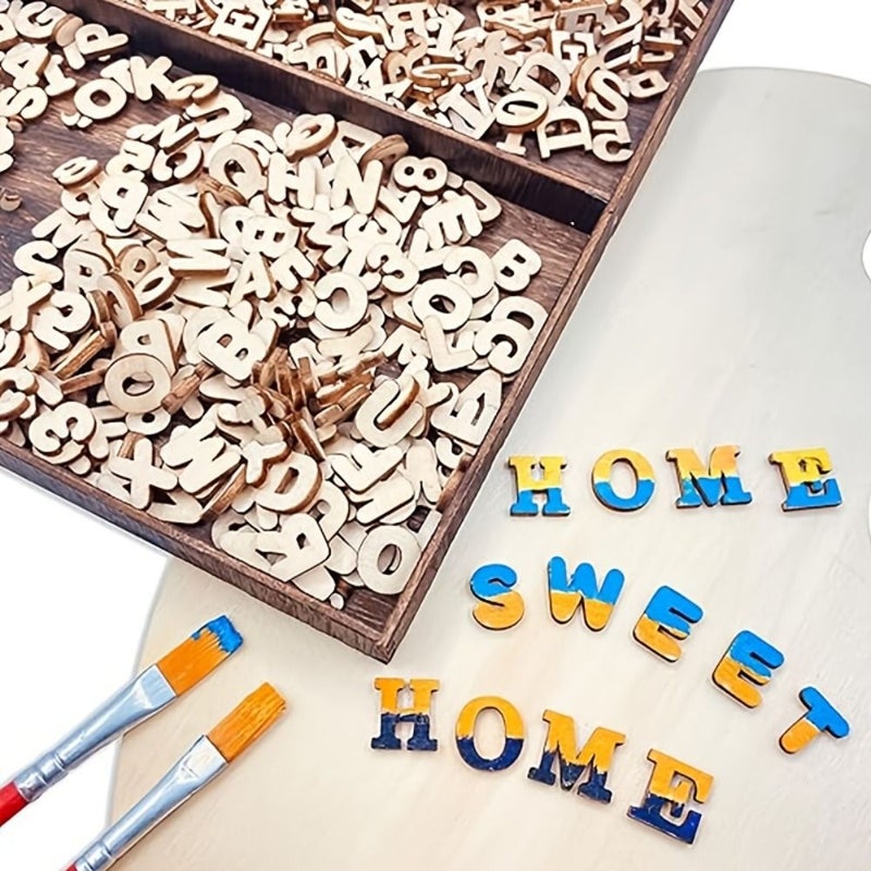 600 Pcs Unpainted Wooden Letters And Numbers Set 1 2 Inch Letters For Letter Boards Scrapbooking Crafts Card Making Party Decorations Home Decor Gift Wrapping Picture Frames Art Projects - Image 2