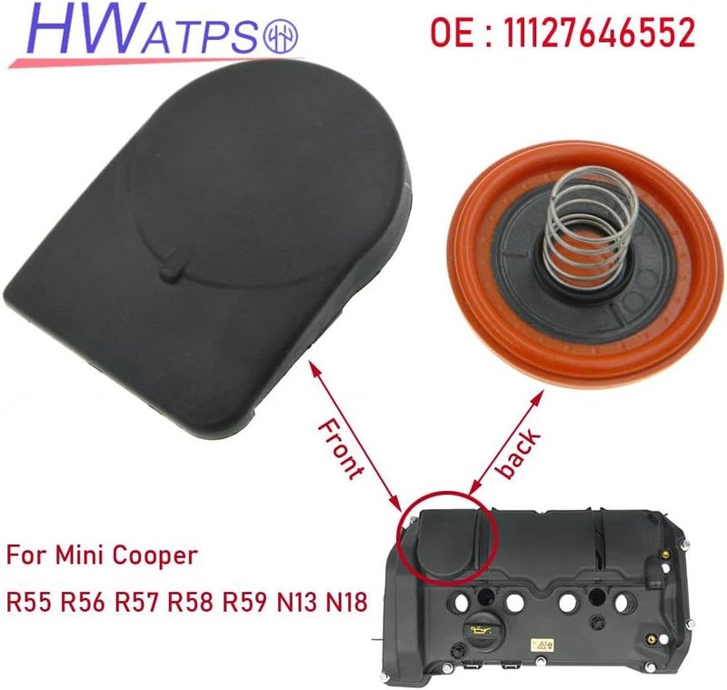 HONGWIN غطاء صمام المحرك HONGWIN مع غطاء صمام PCV مع غشاء لسيارة ميني كوبر - Image 2