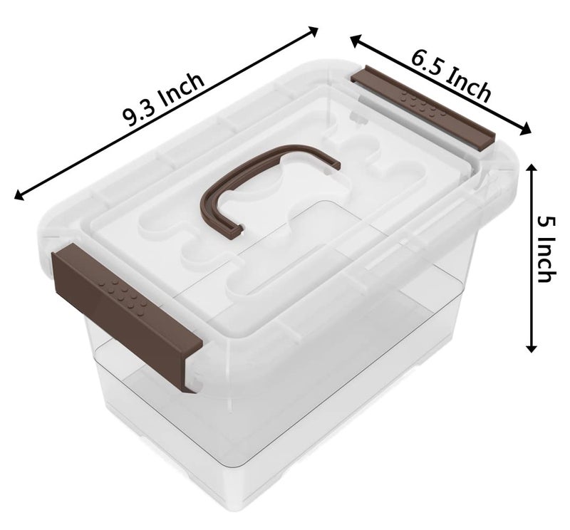 WYT Clear Storage Latch Box, 6 Pack Storage Organizer Bins with Latching Handle and Lids, 3.5 Quart - Image 2