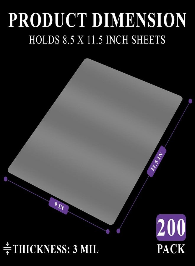 Surligneus Laminating Sheets 8.5 x 11, 200 Count Thermal Laminating Pouches 3 mil, Clear Thermal Laminating Plastic Paper Laminator Sheets, Fits Letter Sized Paper 8.9 in × 11.4 in, Office Supplies. - Image 2