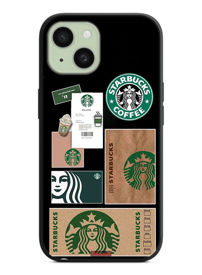 Tolwak Apple iPhone 15 Plus Protective Case Cover Starbucks Sticker - Image 2
