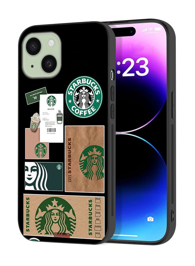 Tolwak Apple iPhone 15 Plus Protective Case Cover Starbucks Sticker - Image 1
