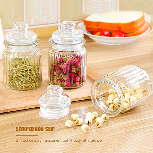 MARTVIA 3pcs 350ml Glass Jars with Lids Small Mason Jars Candy Cookie Coffee Tea Seeds Nuts Spice Jar Buffet Jar Decoration DIY Jars 7.5 cm Dia. x 13cm H - Image 2