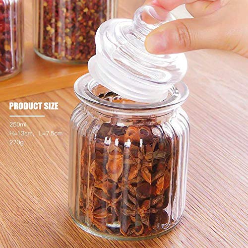 MARTVIA 3pcs 350ml Glass Jars with Lids Small Mason Jars Candy Cookie Coffee Tea Seeds Nuts Spice Jar Buffet Jar Decoration DIY Jars 7.5 cm Dia. x 13cm H - Image 4