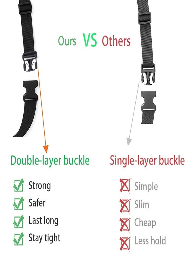 ZipSeven Wheelchair Seat Belt Safety Strap, 31"-75" Adjustable 2" Wide Anti-Fall Lap Restraint with Quick Release Buckle for Elderly, Obese & Disabled - Prevents Sliding or Leaning (Black, Extra Long) - Image 4