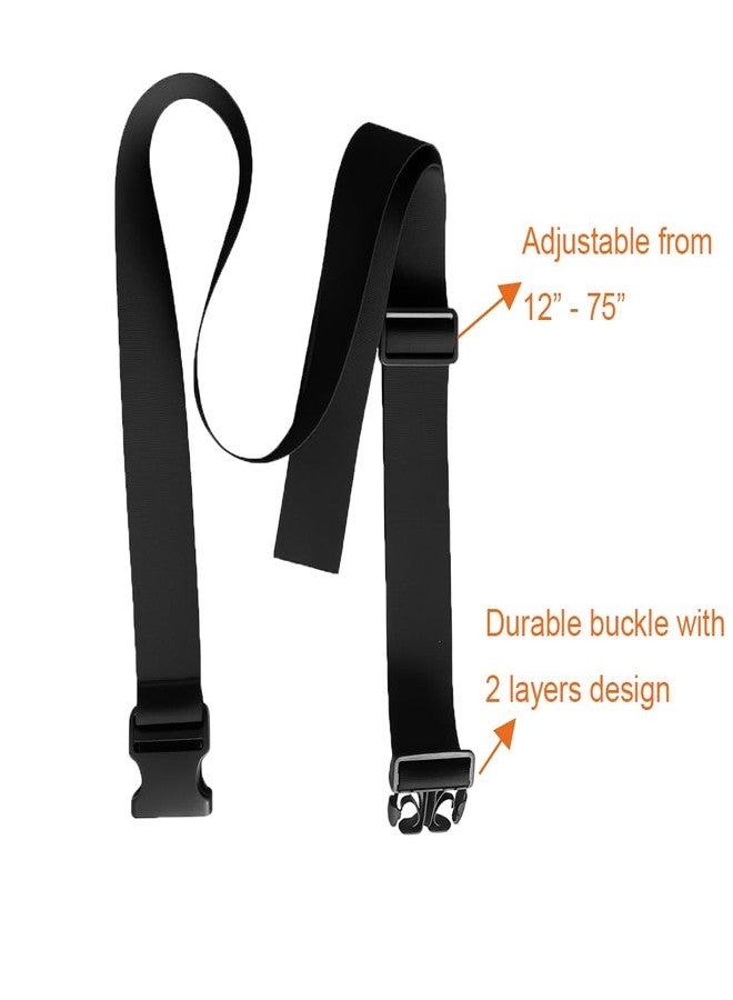 ZipSeven Wheelchair Seat Belt Safety Strap, 31"-75" Adjustable 2" Wide Anti-Fall Lap Restraint with Quick Release Buckle for Elderly, Obese & Disabled - Prevents Sliding or Leaning (Black, Extra Long) - Image 3