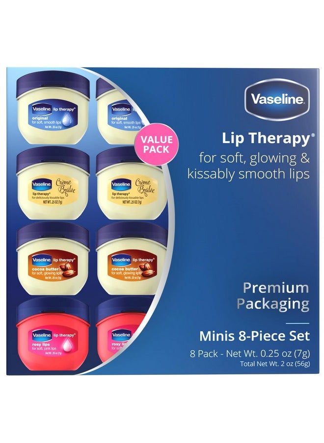 Vaseline Vaseline Lip Therapy Variety 8-Pack Gift Set - Original, Crème Brûlée, Rosy Lips, Cocoa Butter Mini Lip Balms for Soft, Glowing, and Deliciously Kissable Lips, 0.25 Oz Ea  - Image 2