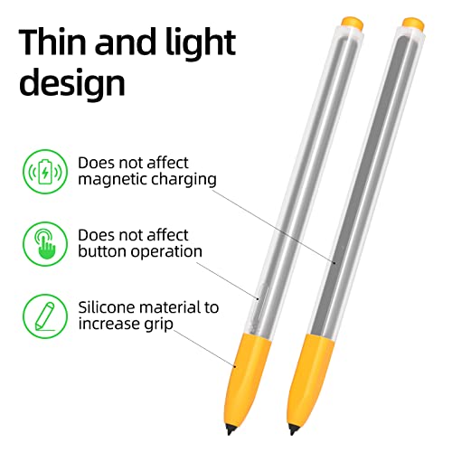 Joosko Compatible with Samsung Galaxy Tab S6 Lite S Pen Case, Translucent Silicone Non-Slip Cover for Galaxy Tab S6 Lite S Pen (Yellow) - Image 4