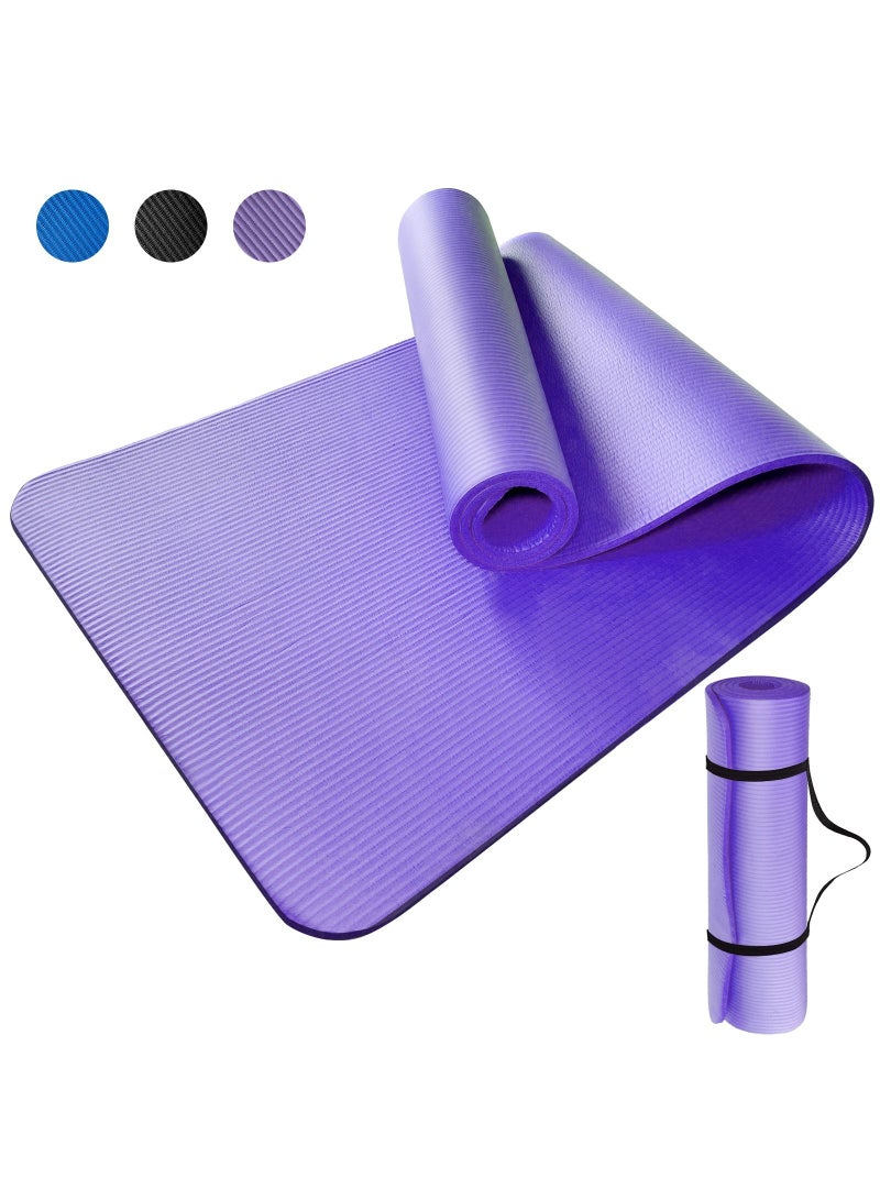 SKY-TOUCH Premium Purple 10mm Yoga Mat – 180x60 cm Extra Thick, Non-Slip, Cushioned for Yoga, Pilates, Gymnastics, Stretching & Workouts  - Image 1