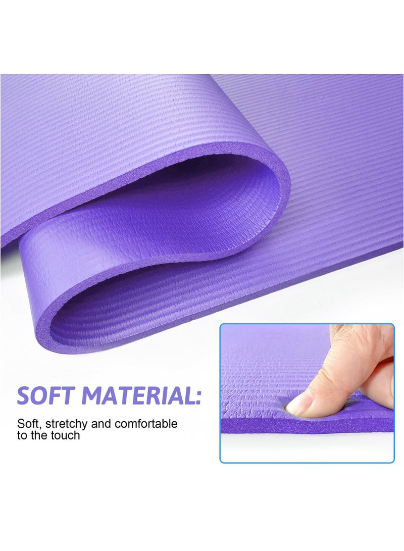 SKY-TOUCH Premium Purple 10mm Yoga Mat – 180x60 cm Extra Thick, Non-Slip, Cushioned for Yoga, Pilates, Gymnastics, Stretching & Workouts  - Image 5