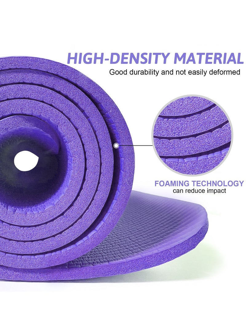 SKY-TOUCH Premium Purple 10mm Yoga Mat – 180x60 cm Extra Thick, Non-Slip, Cushioned for Yoga, Pilates, Gymnastics, Stretching & Workouts  - Image 2