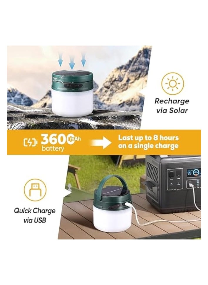 erorex Solar Camping Lantern with String Lights, 33ft Light Strip Easily Store, Rechargeable Lantern with 3 Modes, Waterproof Portable Tent Light, Camping Essentials for Hiking Power Outage  - Image 3