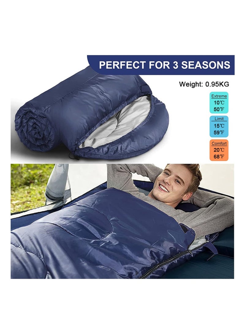 تابيت كيس النوم المغطاة ، كيس النوم الدافئ المحمول 3 الموسم ، أكياس النوم الخفيفة الوزن في الهواء الطلق للمشي لمسافات طويلة للعائلة ، التخييم (0.95KG ، الأخضر) - Image 4