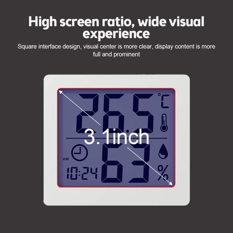 Digital Thermometer 7.7*7*1.28cm Accurate Climate Monitoring Humidity Monitor - Compact Design For Easy Placement Indoor Sensor For Baby Room Home Use - Image 3