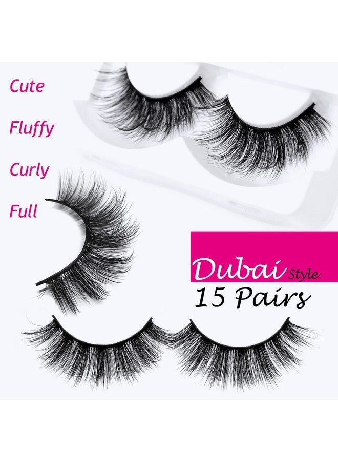 Eliace Lashes Wispy Luxury False Eyelashes Wispies Natural 3D Mink Eyelashes Faux Mink Lashes Fluffy Cat Eye Lashes Pack Professional Fake Eye Lashes Natural Look Reusable Strip Lashes 15 Pairs Dubai - Image 4
