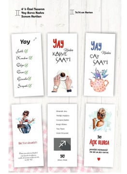 HSN Horoscope Coffee Presentation Cards 6 Motto Cards 7 x 14 cm 