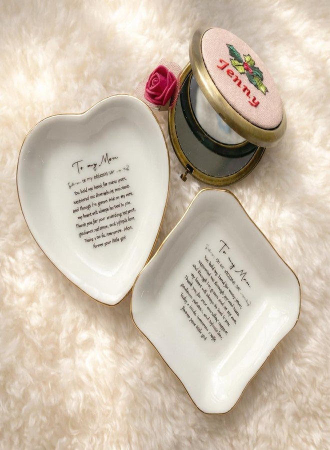 BAT TRANG Ceramic Ring Dish, Mother Of The Bride Gifts From Bride,To My Mom On My Wedding Day Jewelry Dish, Gifts For Mom, Mother Gifts From Daughter, Gift for Mom, Wedding Gifts (Wedding) - Image 3